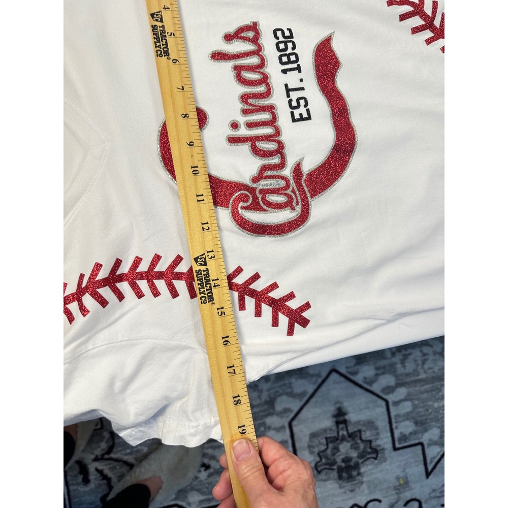 St. Louis Cardinals T-Shirt Women's Baseball V-Neck Sparkle MLB‎ Licensed - Picture 8 of 14